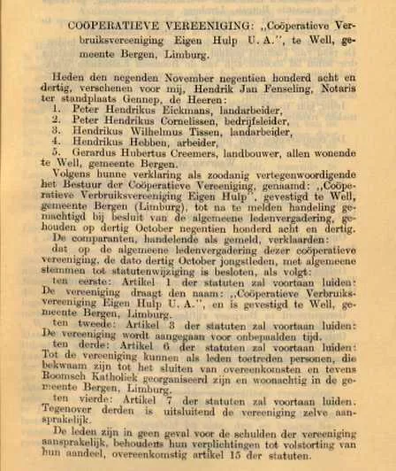 Coöperatie 1916-1981.